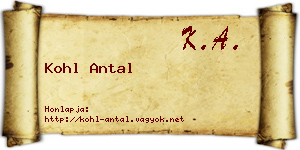 Kohl Antal névjegykártya